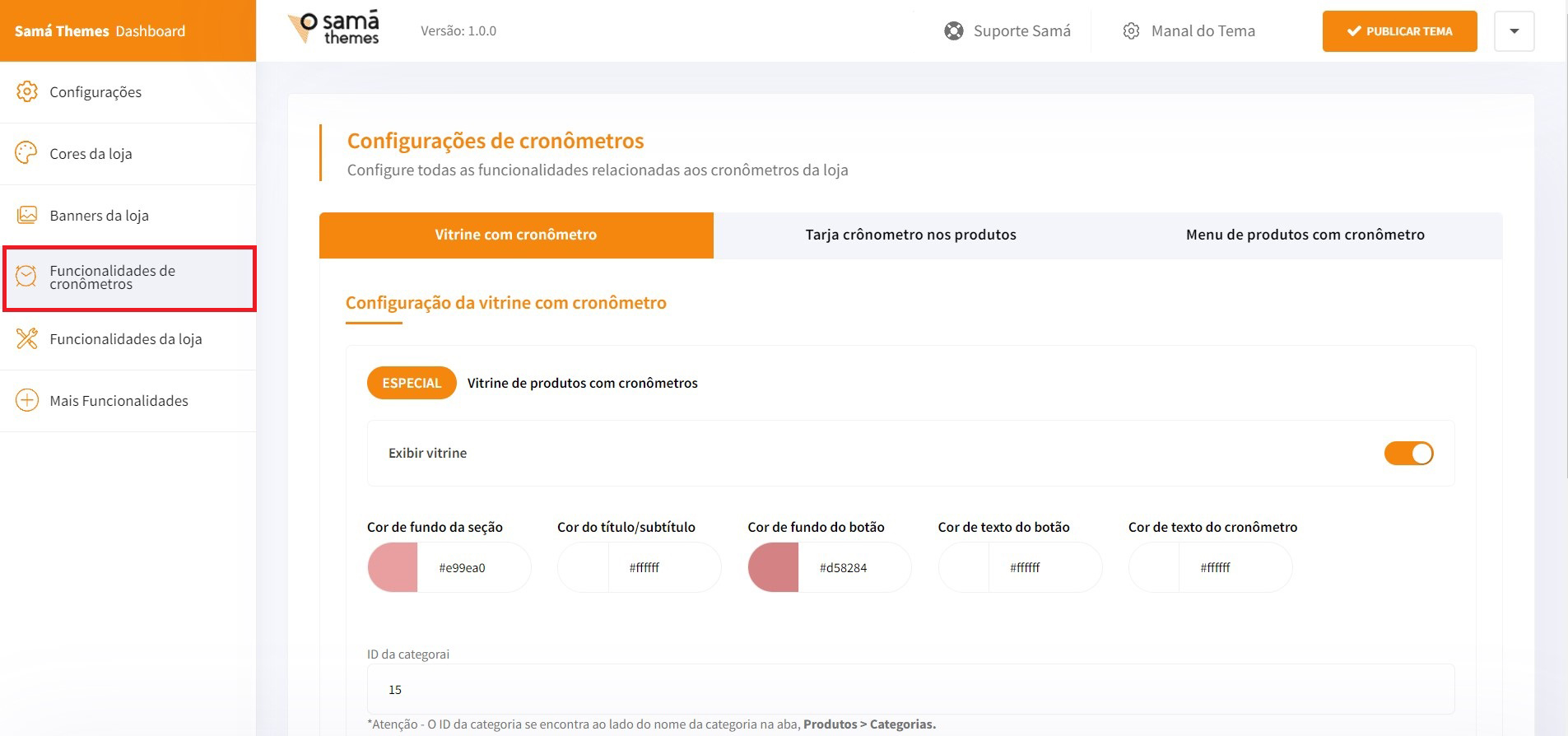 Funcionalidades de cronômetros